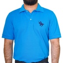 Camiseta Long Beach Sueter Polo 65% Poliester 35% Algodón Celeste Logo Azul