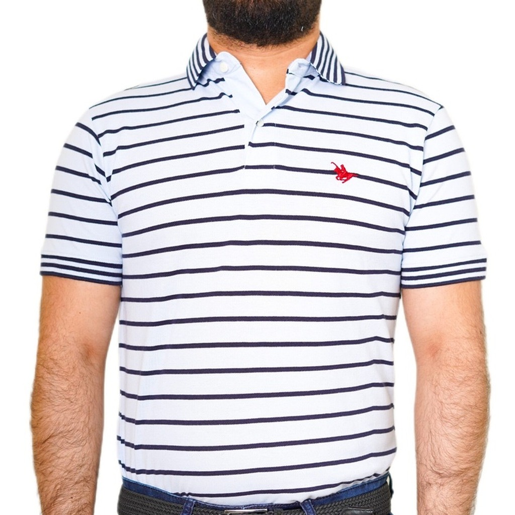 Camiseta Long Beach Sueter Polo Manga Corta Azul Claro