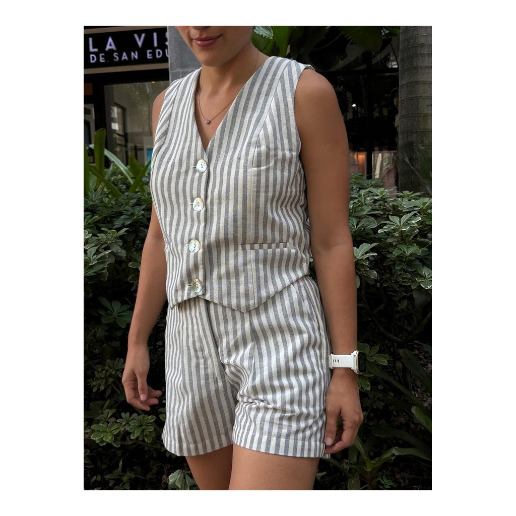 [SH-ML-RYG/S] Short Milano Raya Gris (S)