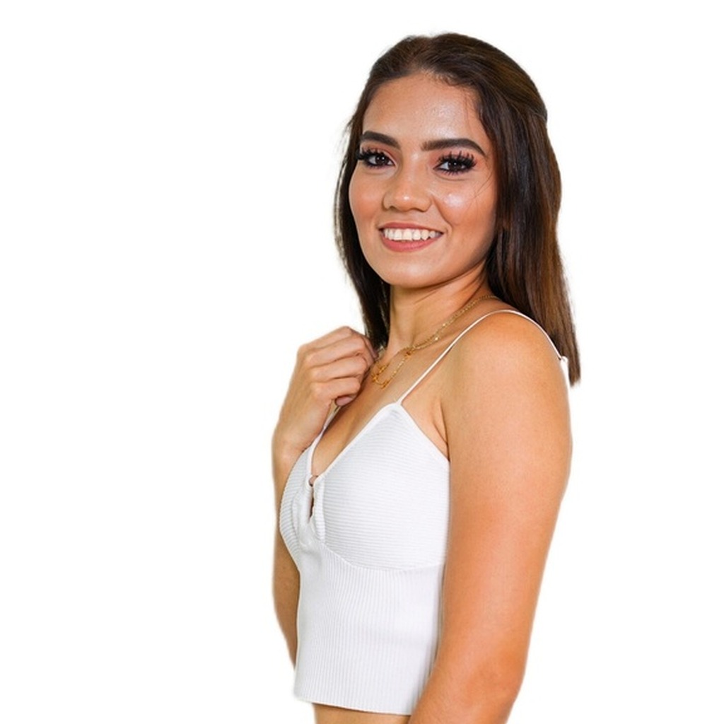 [SWT7569-WH/S] Top Sweater Knit Tank Blanco (S)