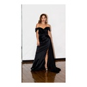 Vestido Passion Negro Cola Lateral