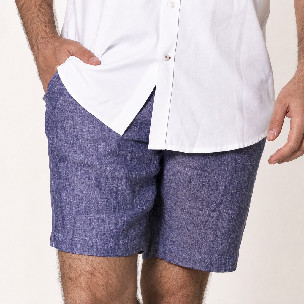 [CB-H22-006NV/30] Bermuda Cubavera Short Azul Print (30)