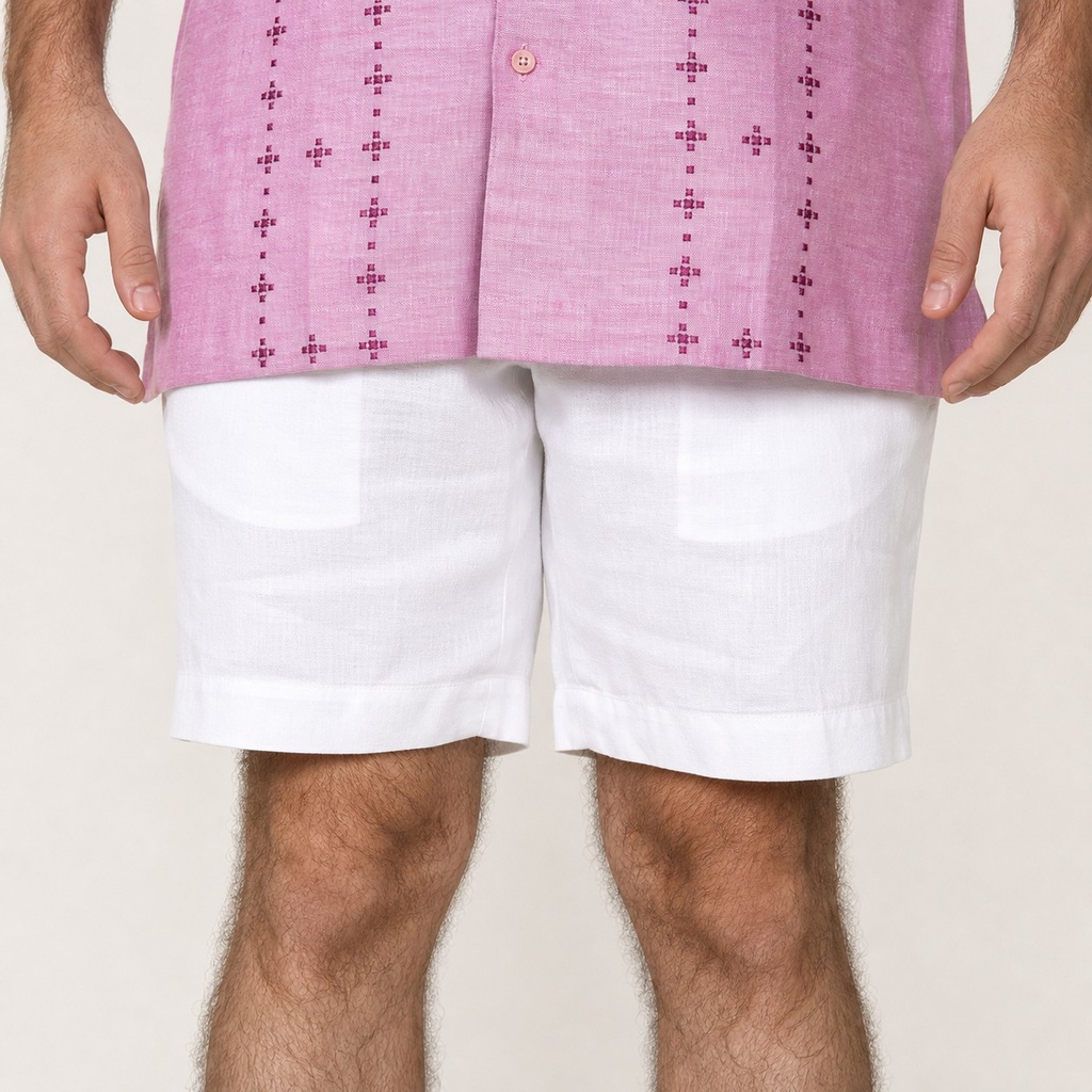 [CB-H22-006BW/30] Bermuda Cubavera Short Bright Blanco (30)