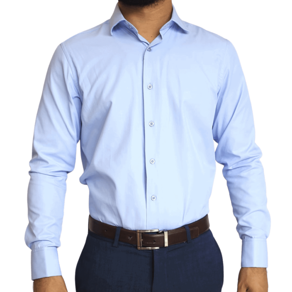 Camisa Doble Puño Llana Sky Blue Adams Fashion Store